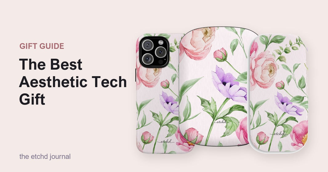 A Peony Bloom matching set, floral phone case, magnetic power bank and grip in one watercolour design