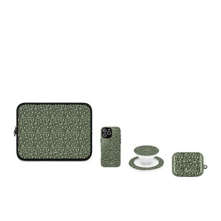 Abstract Print Sage matching set by etchd