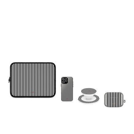 Black & White Striped matching set by etchd