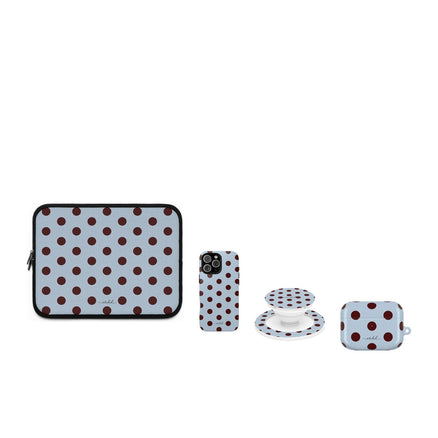 Blue & Cherry Polka Dot matching set by etchd