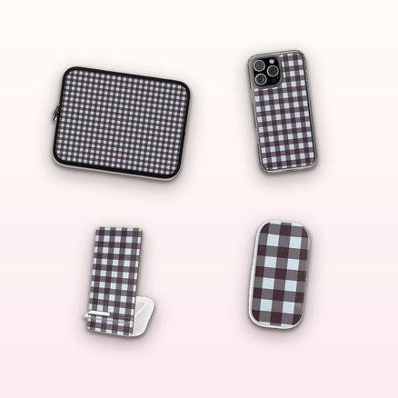 Blue & Plum Gingham matching set by etchd