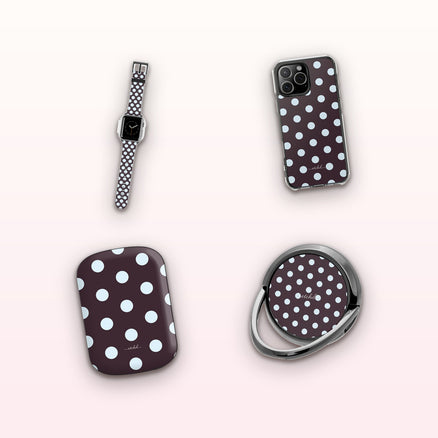 Blue & Plum Polka Dot matching set by etchd