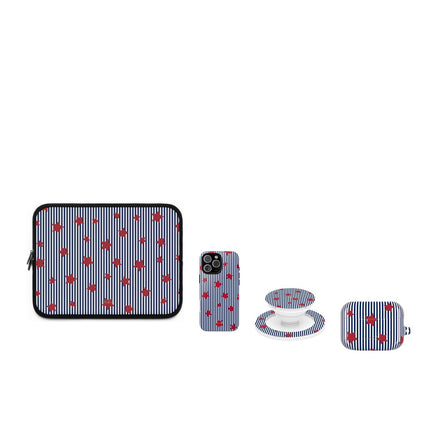 Blue Stripes & Red Stars matching set by etchd