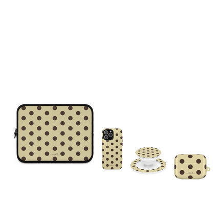 Butter & Brown Polka Dot matching set by etchd