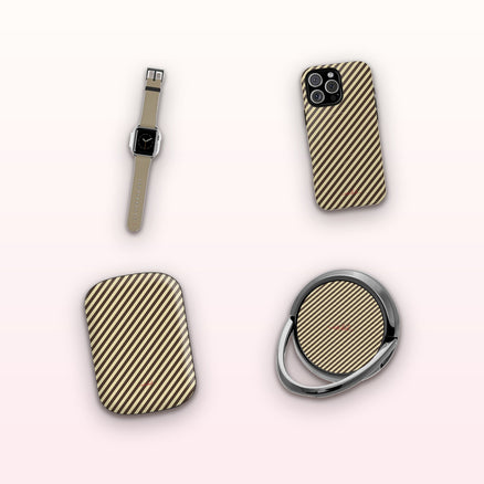Butter & Brown Striped Diagonal matching set by etchd