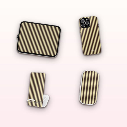 Butter & Brown Striped matching set by etchd