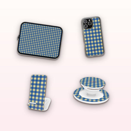 Butter & Cobalt Gingham matching set by etchd