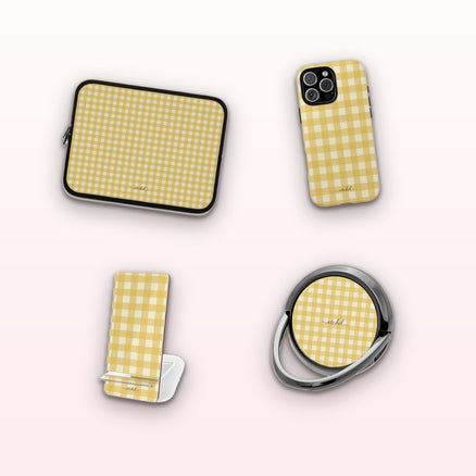 Butter & Cream Gingham matching set by etchd