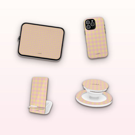 Butter & Pink Gingham matching set by etchd
