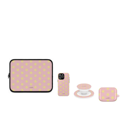 Butter & Pink Polka Dot matching set by etchd