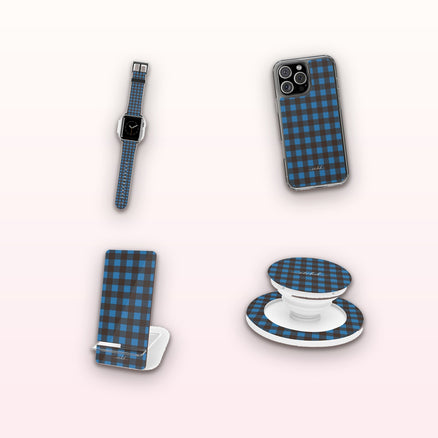 Cerulean & Espresso Gingham matching set by etchd