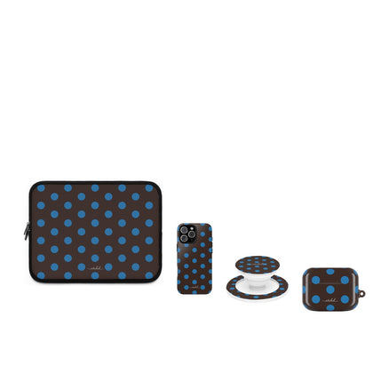 Cerulean & Espresso Polka Dot matching set by etchd