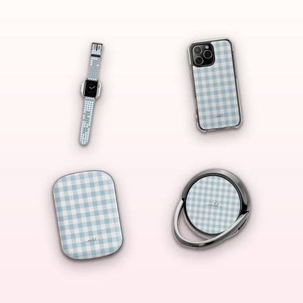 Cornflower & White Gingham matching set by etchd