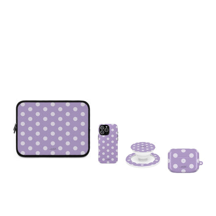 Cream & Lilac Polka Dot matching set by etchd