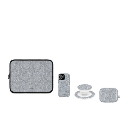 Dusty Blue Paisley matching set by etchd
