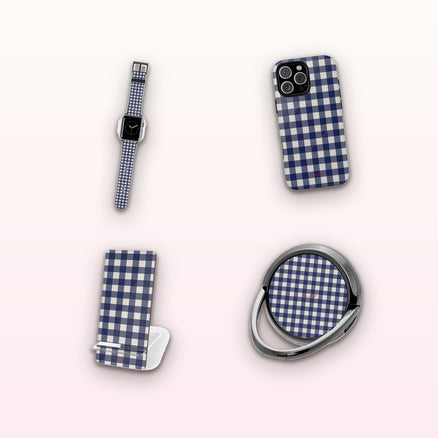 Navy & Cream Gingham matching set by etchd