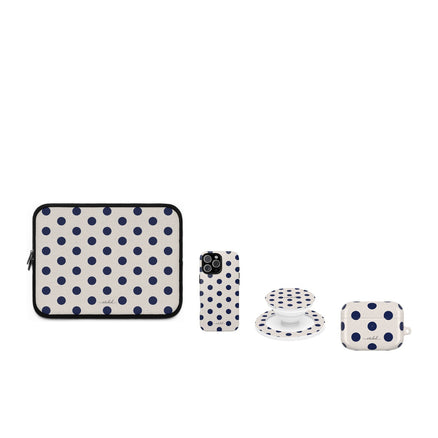 Navy & Cream Polka Dot matching set by etchd