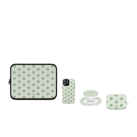 Sage & Cream Polka Dot matching set by etchd
