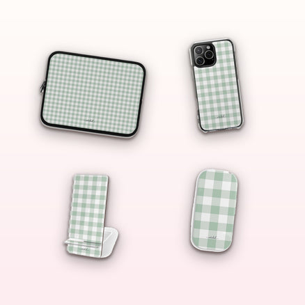 Sage & White Gingham matching set by etchd