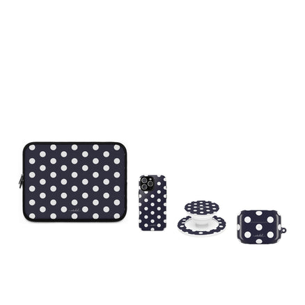 White & Navy Polka Dot matching set by etchd