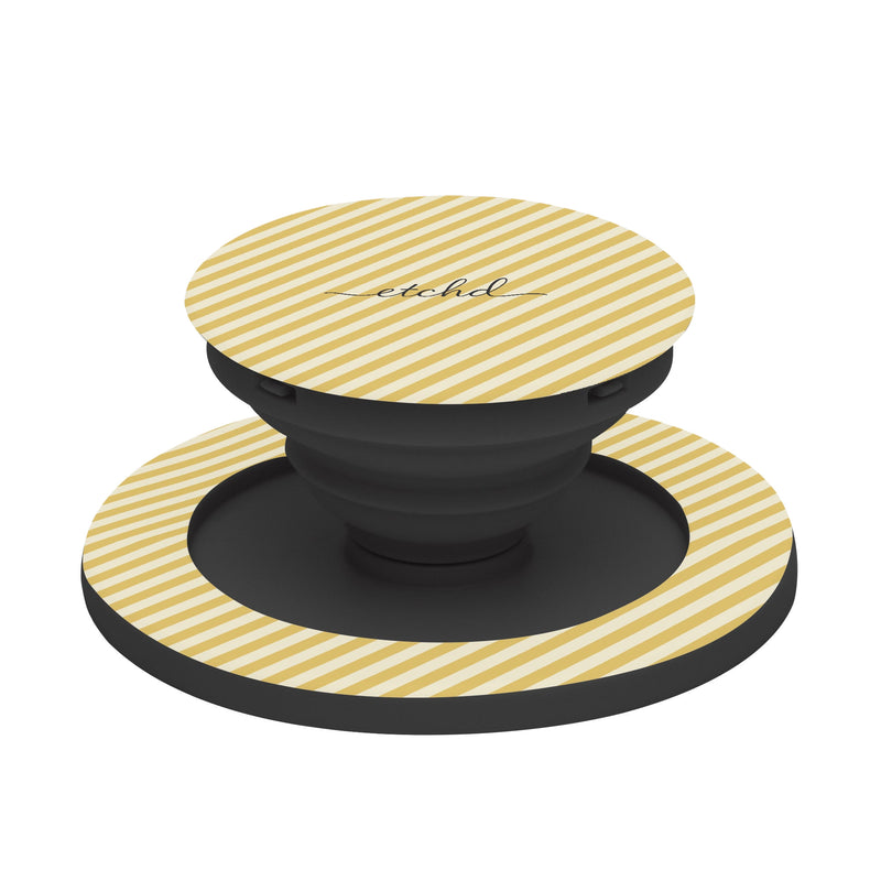 Butter & Cream Striped Diagonal Phone Grip And Stand-zoom-