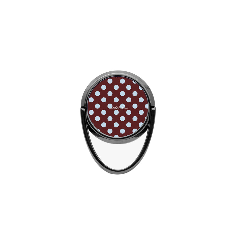 Cherry & Blue Polka Dot Phone Ring Holder-zoom-