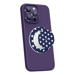Cream & Navy Polka Dot Phone Grip And Stand by etchd, view 7