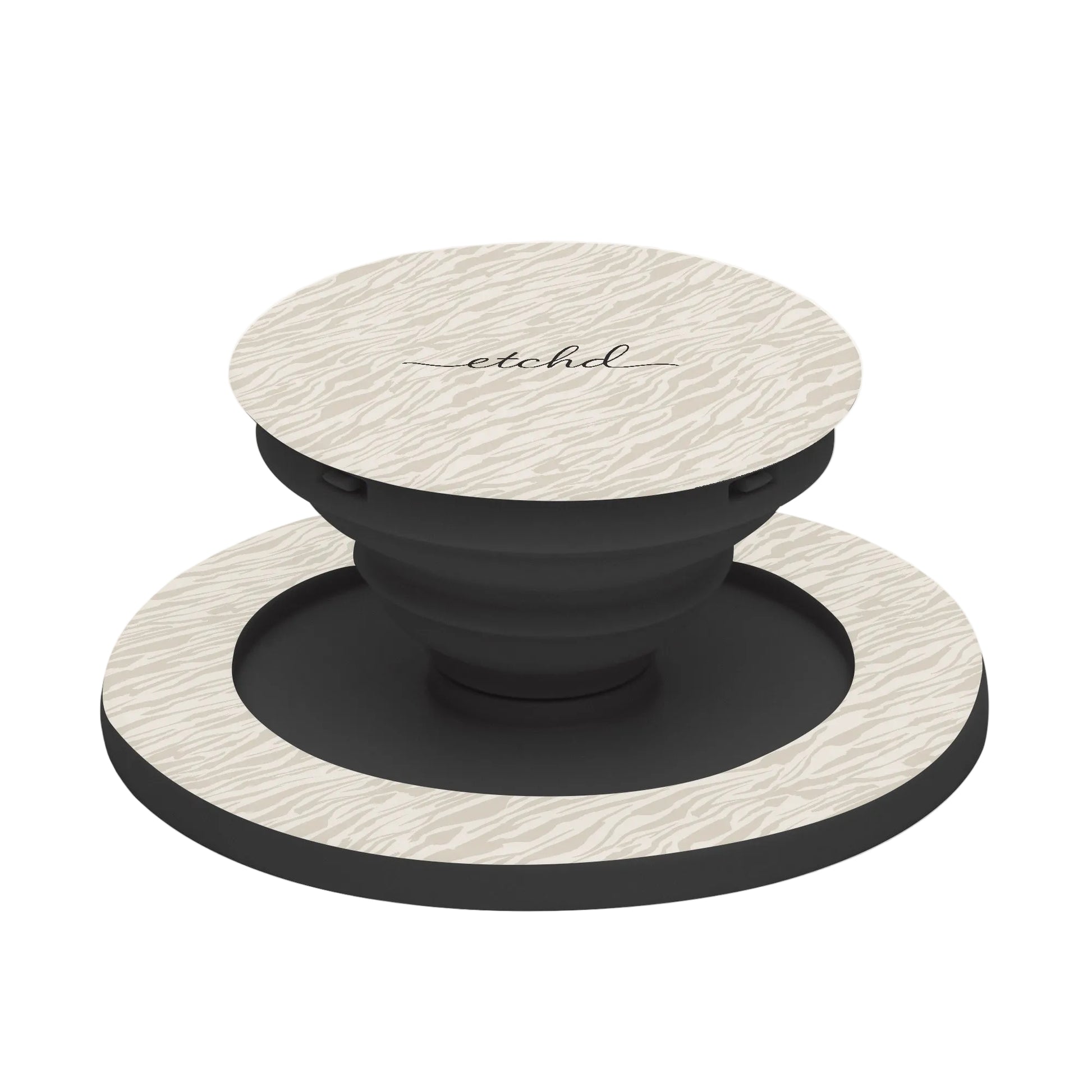 Beige Zebra Phone Grip And Stand by etchd, view 6