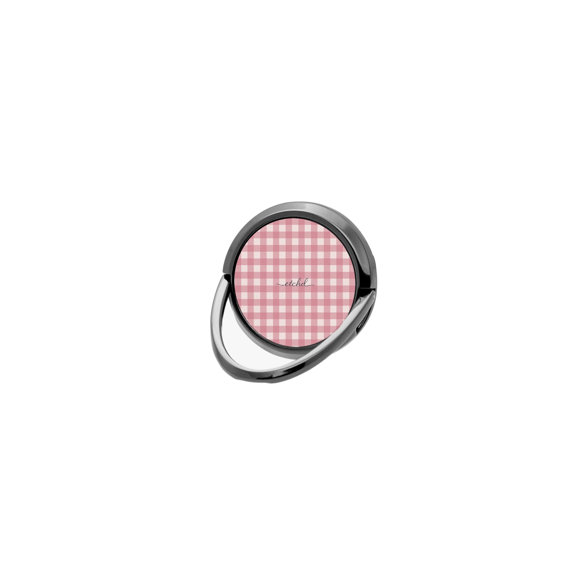 Blush & Cream Gingham Phone Ring Holder by etchd