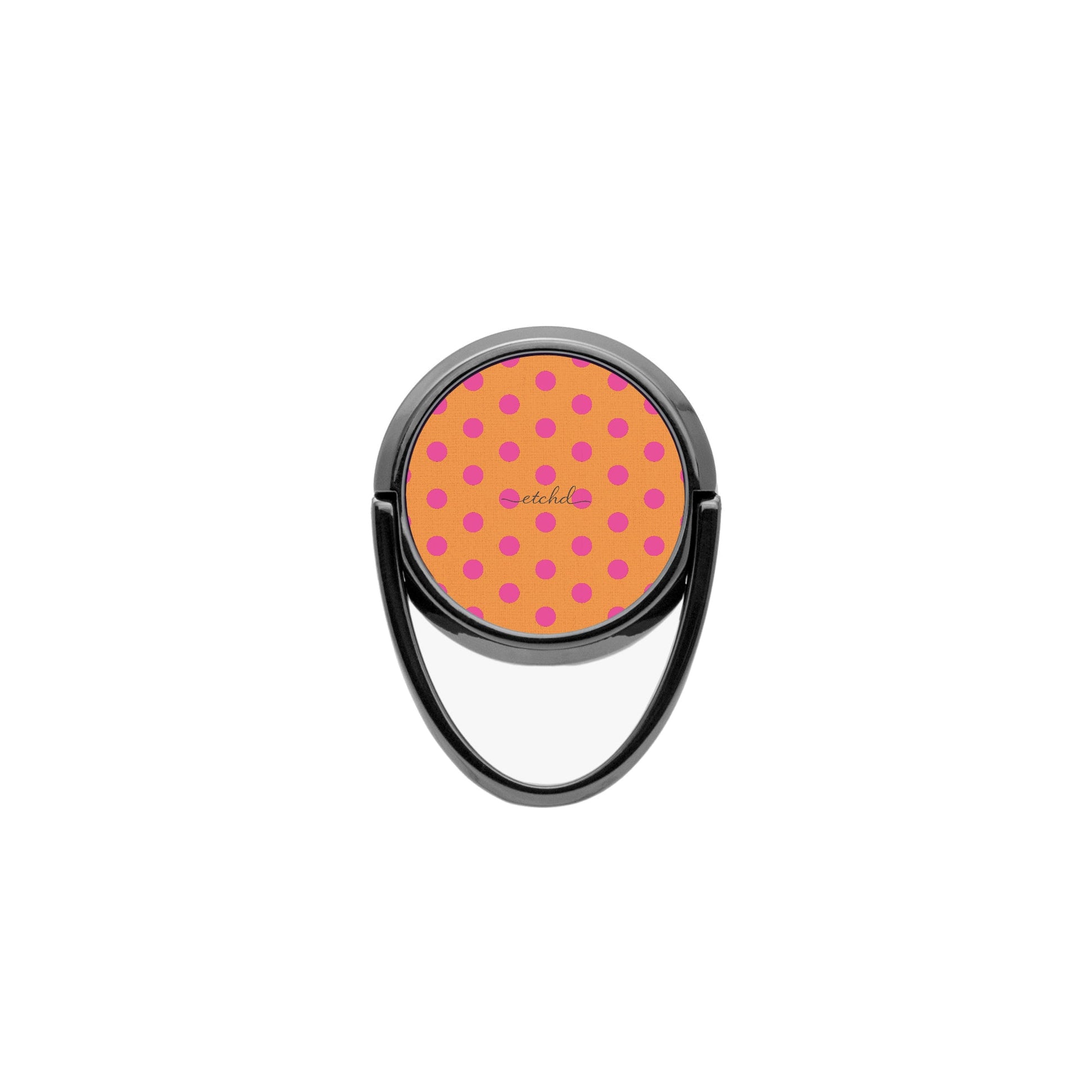 Pink And Orange Polka Dot Phone Ring Holder by etchd, view 4
