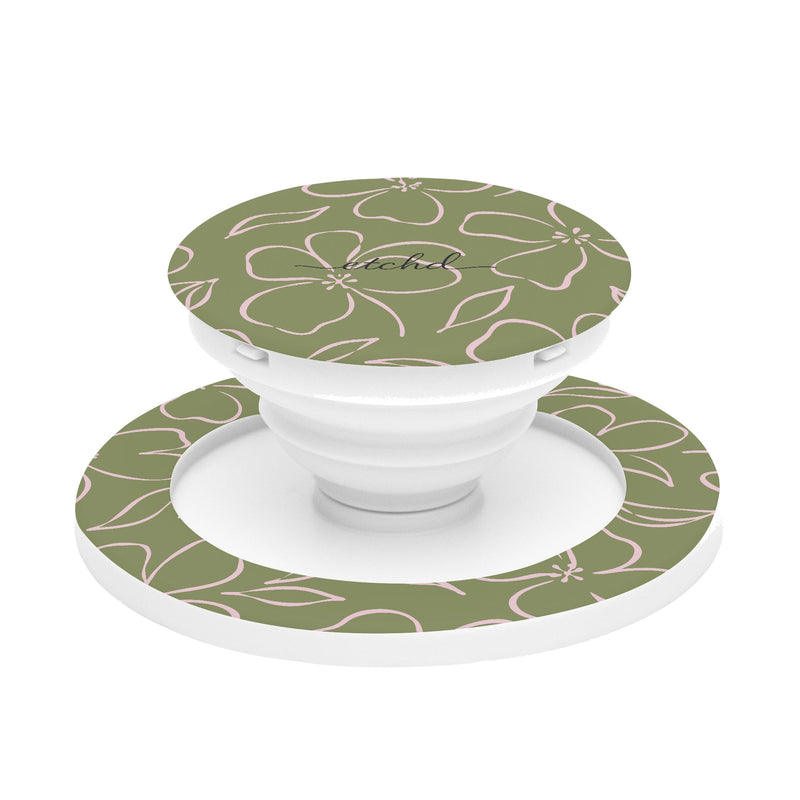 Green & Pink Floral Anneau de maintien et support-zoom-