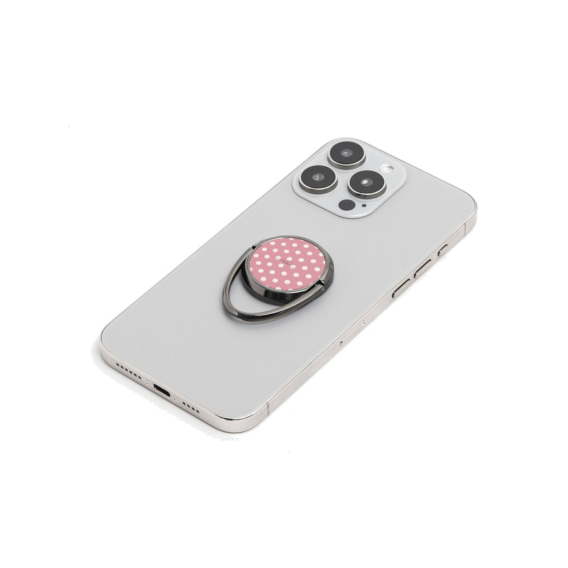 Cream & Blush Polka Dot Handy-Ring-Halterung-zoom-