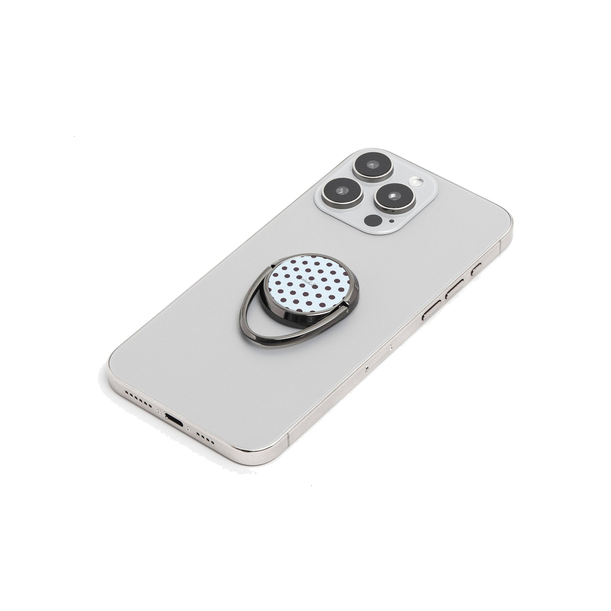 Plum And Blue Polka Dot Phone Ring Holder by etchd, view 6