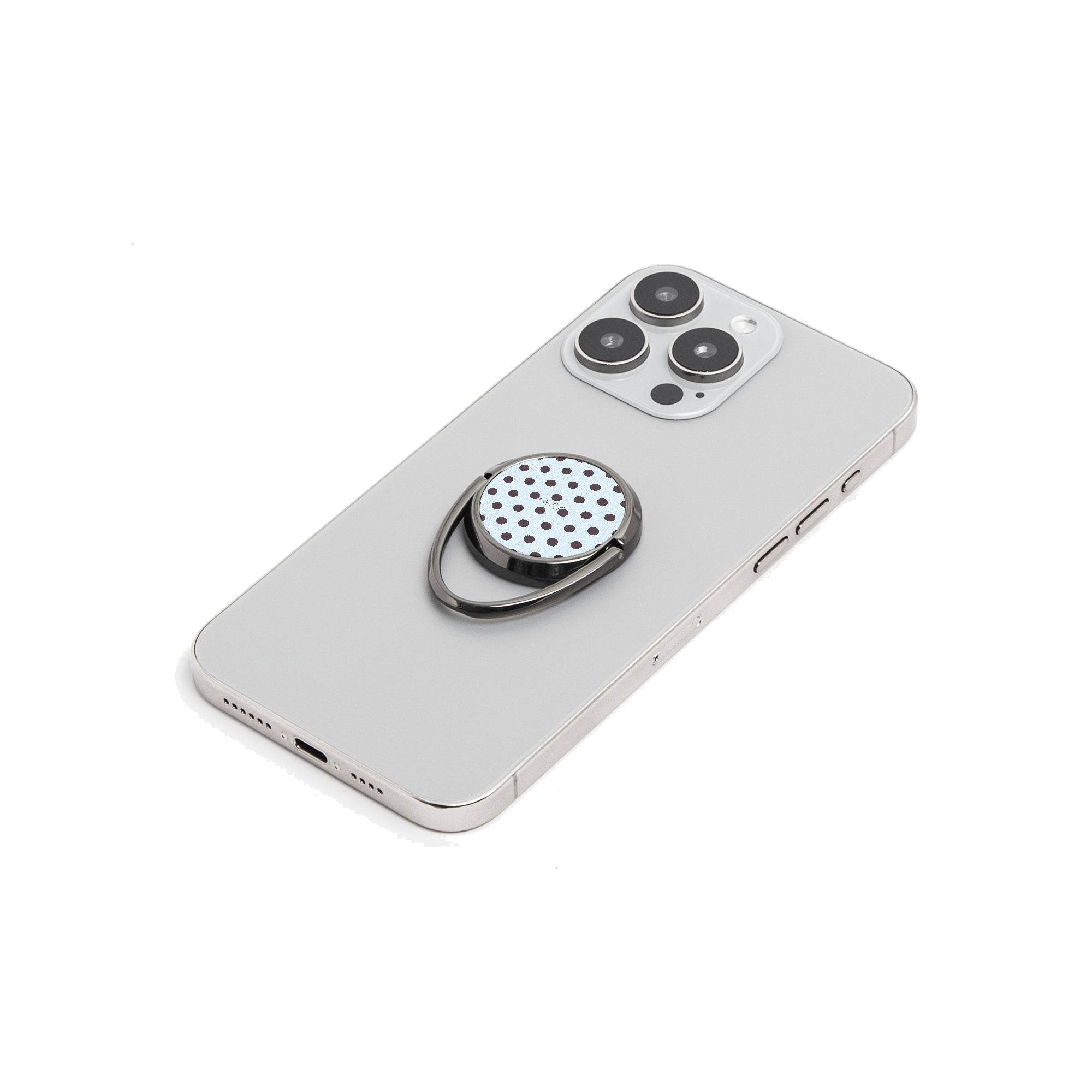 Plum And Blue Polka Dot Phone Ring Holder by etchd, view 6