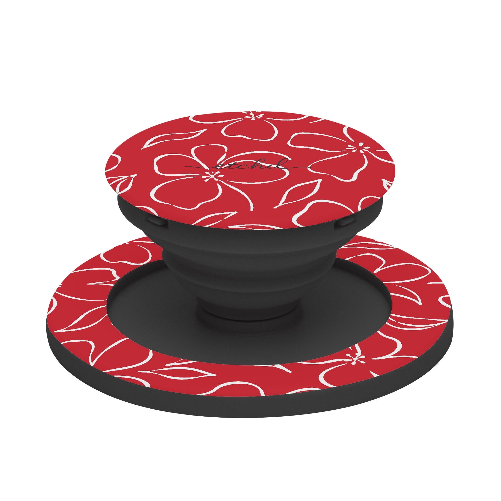 Classic Red & White Floral Phone Grip And Stand by etchd, view 6