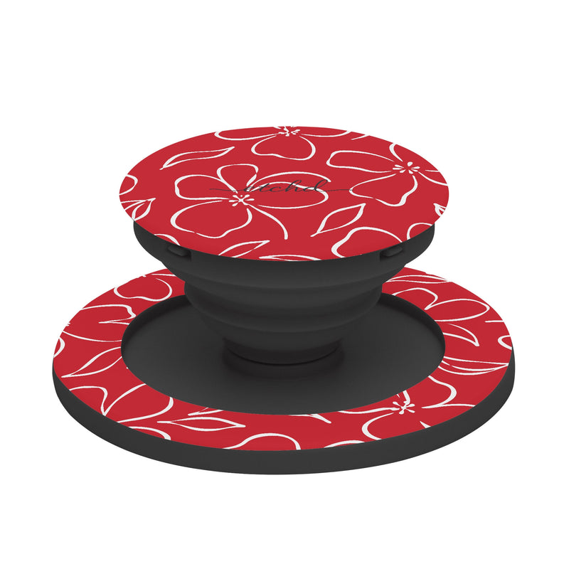 Classic Red & White Floral Anneau de maintien et support-zoom-