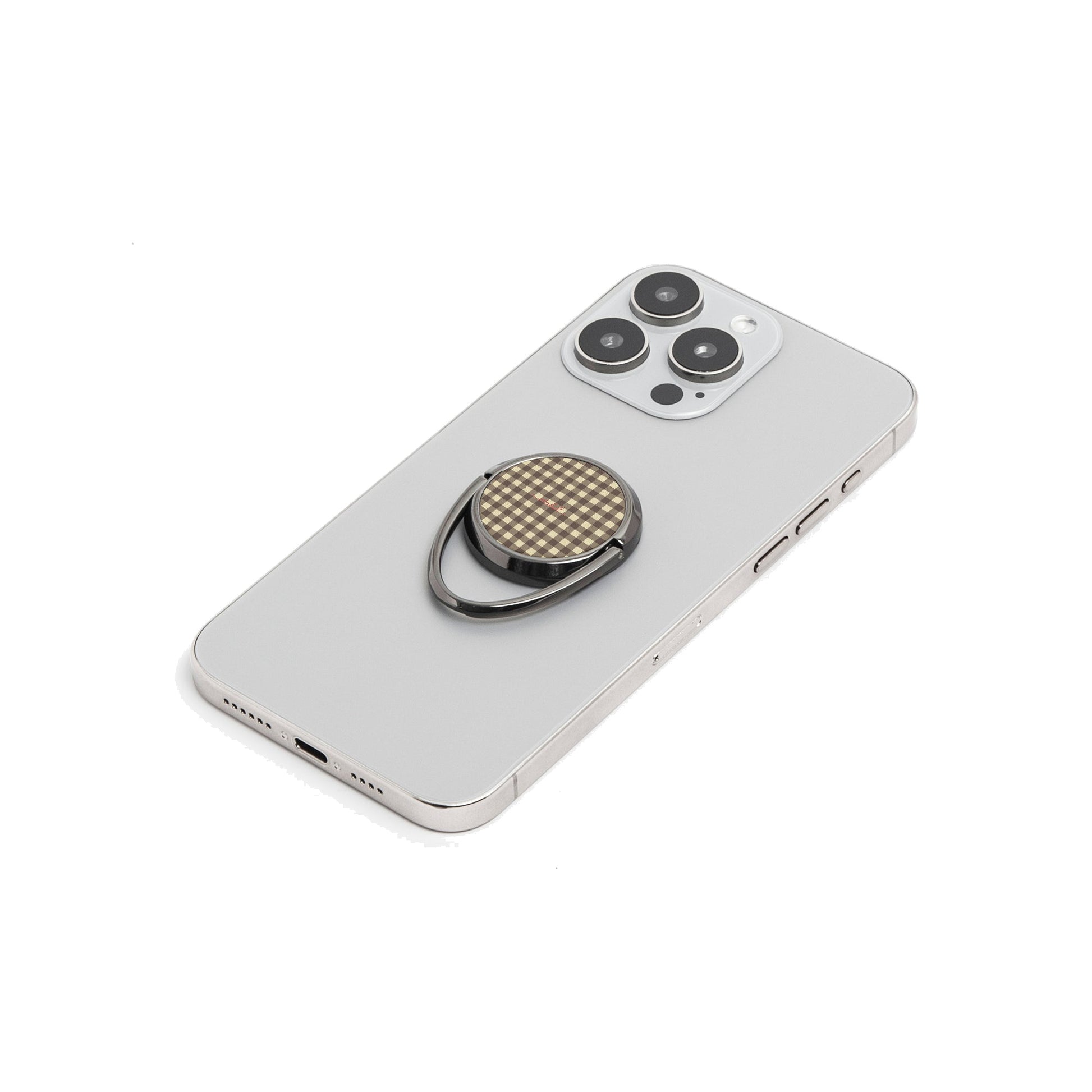 Butter & Brown Gingham Phone Ring Holder by etchd, view 6