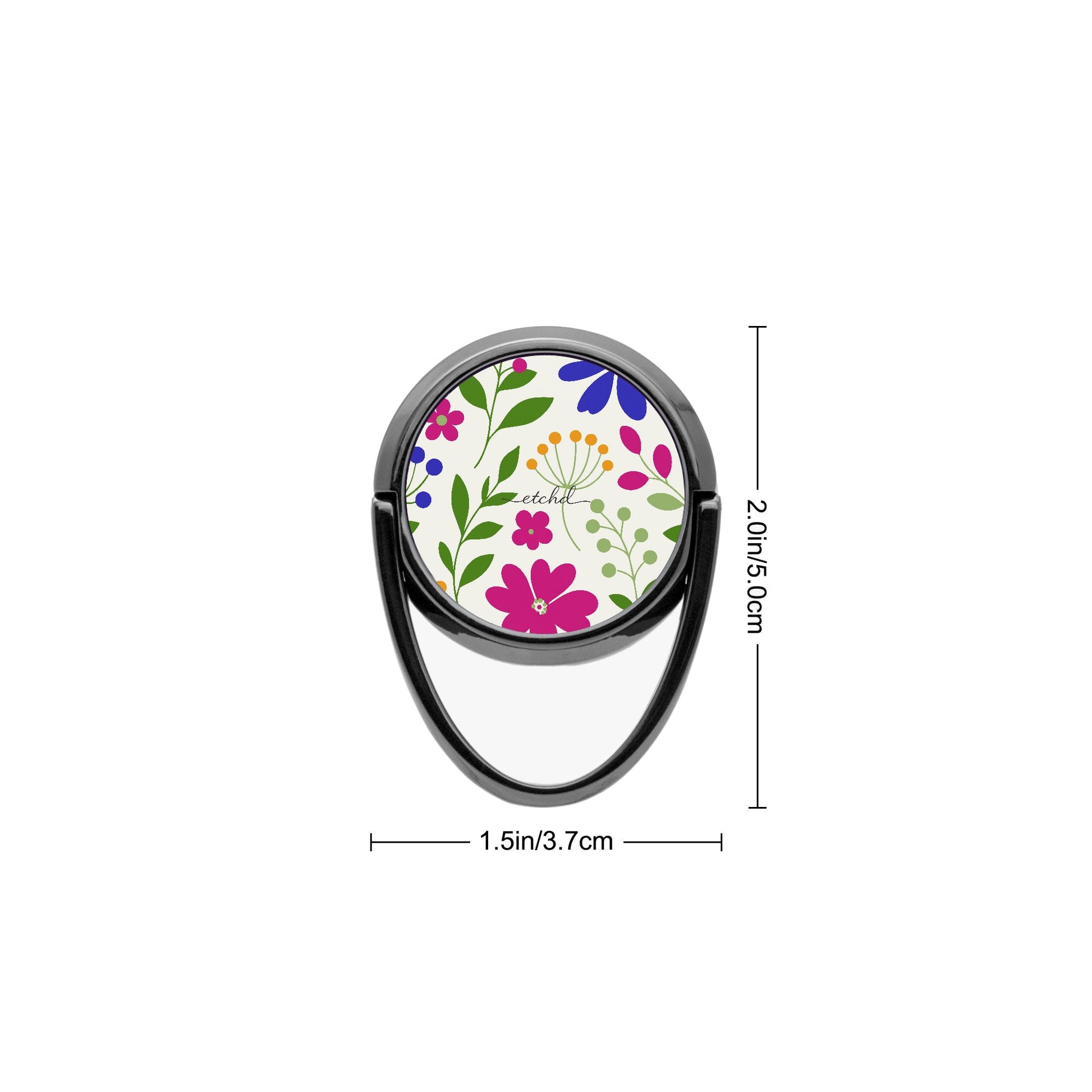 Funky Floral Phone Ring Holder by etchd, view 3