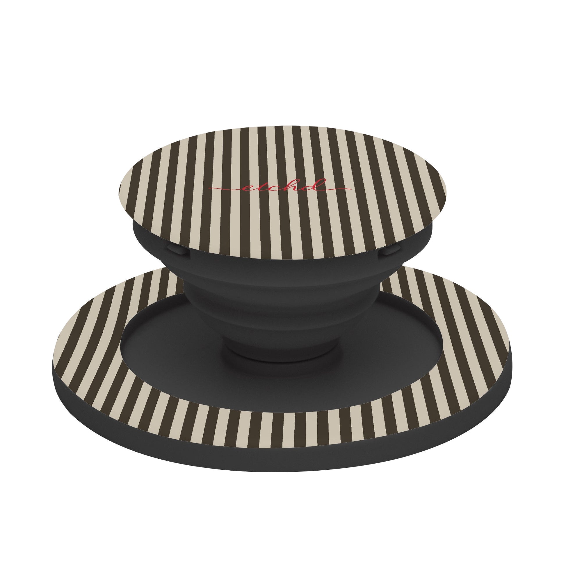 Cream & Brown Striped Phone Grip And Stand by etchd, view 6
