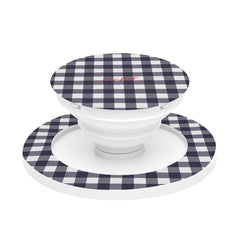 White & Navy Gingham Phone Grip And Stand by etchd