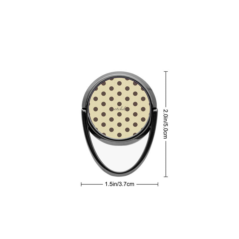 Butter Yellow And Brown Polka Dot Phone Ring Holder-zoom-