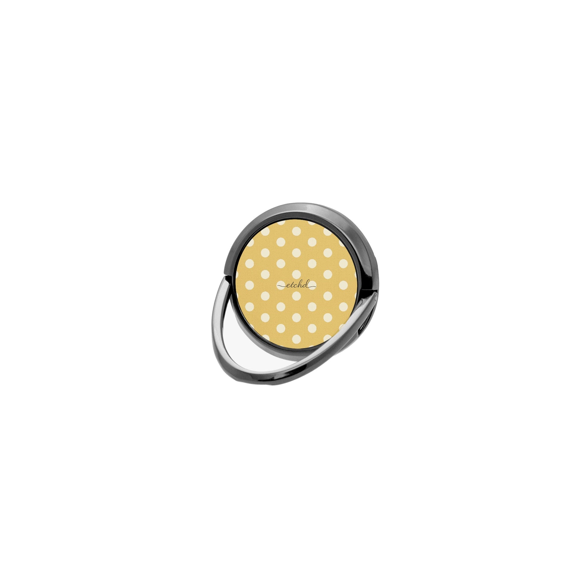Cream & Butter Polka Dot Phone Ring Holder by etchd