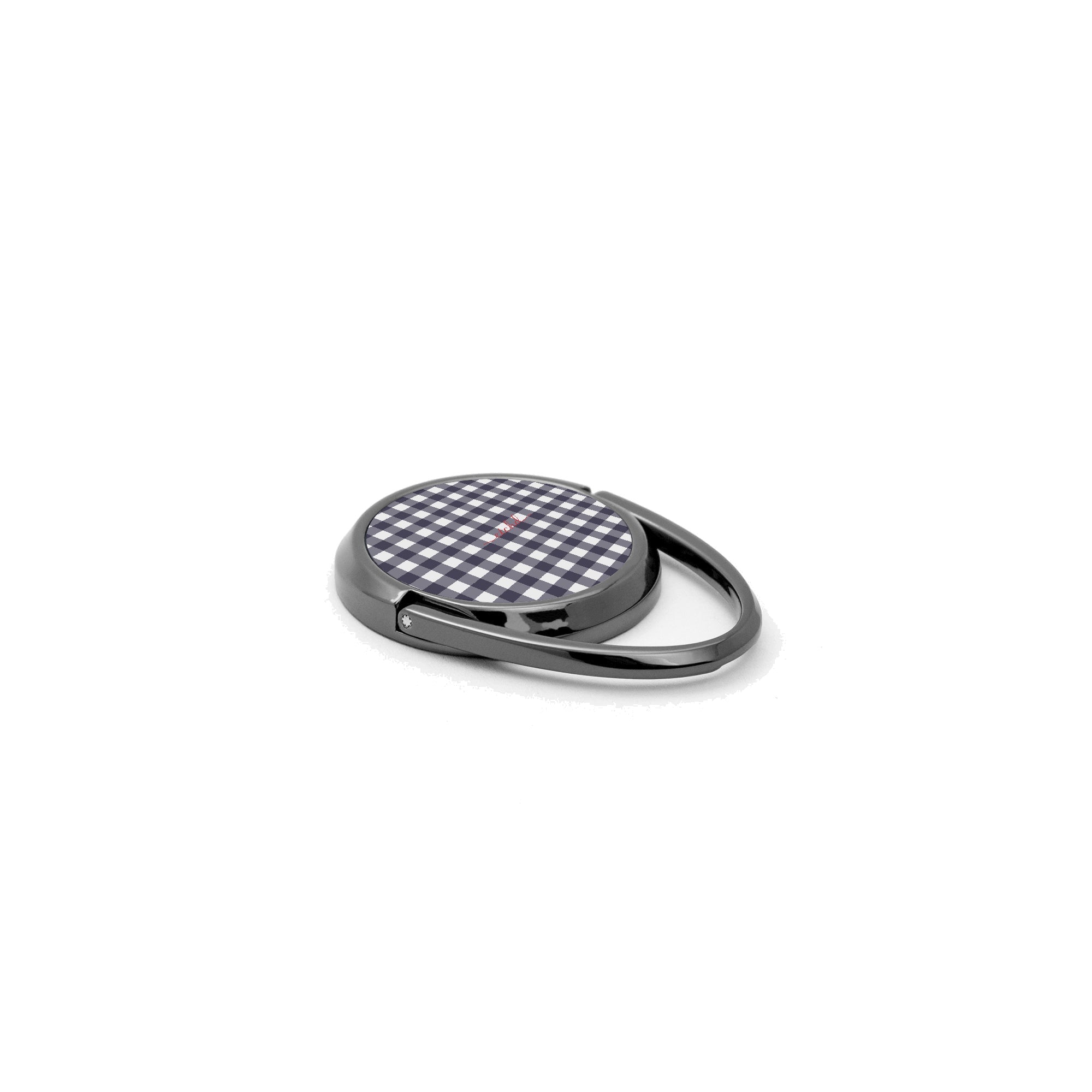 White & Navy Gingham Phone Ring Holder by etchd, view 2