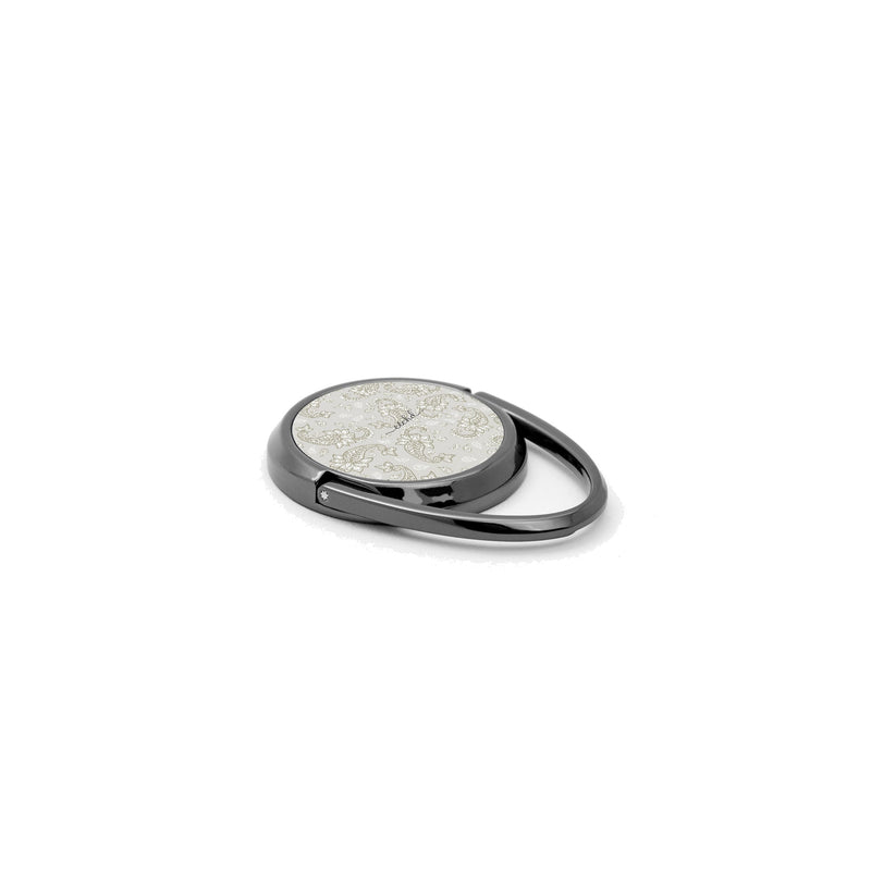 Beige Paisley Phone Ring Holder-zoom-