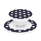 White & Navy Polka Dot Phone Grip And Stand