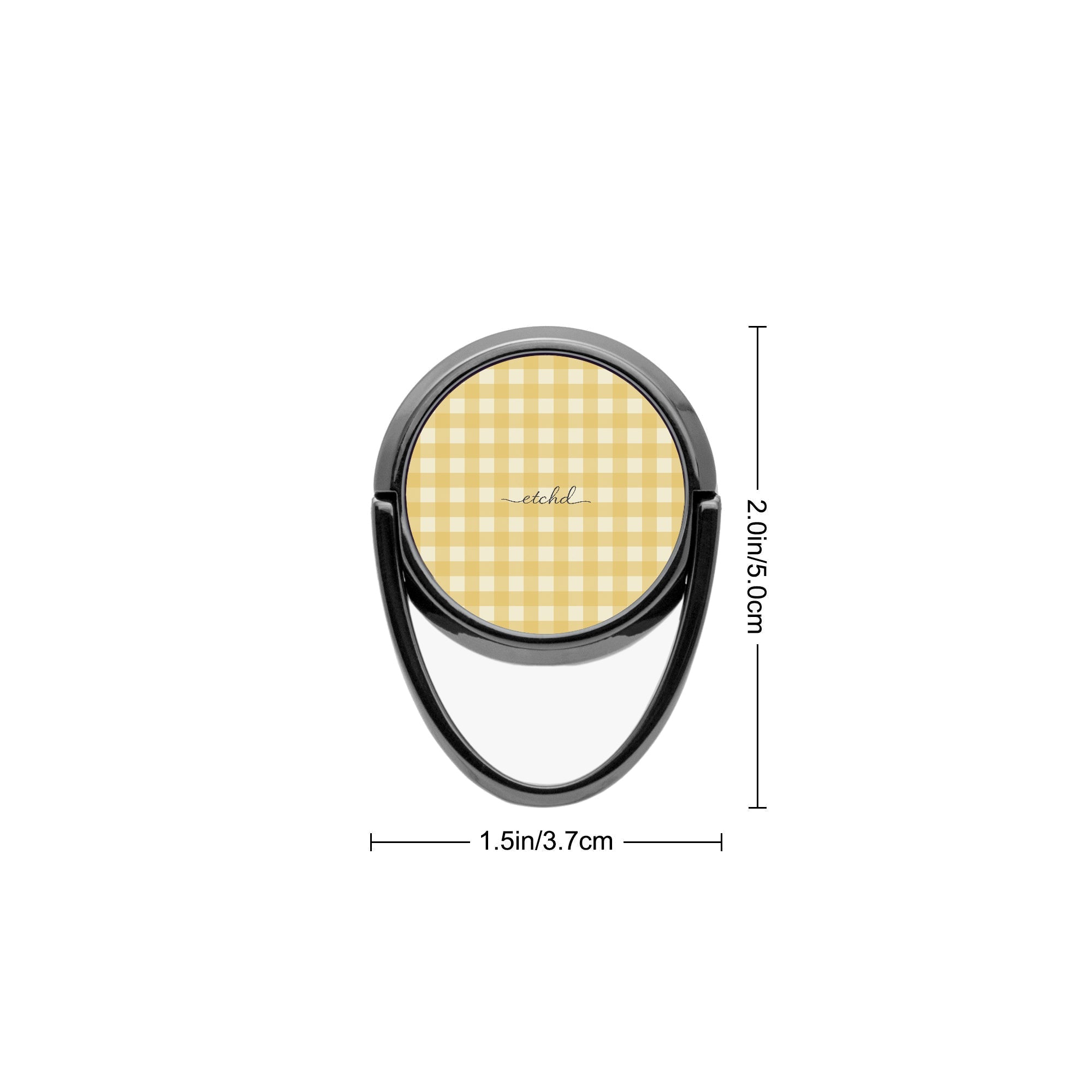 Butter & Cream Gingham Phone Ring Holder by etchd, view 3