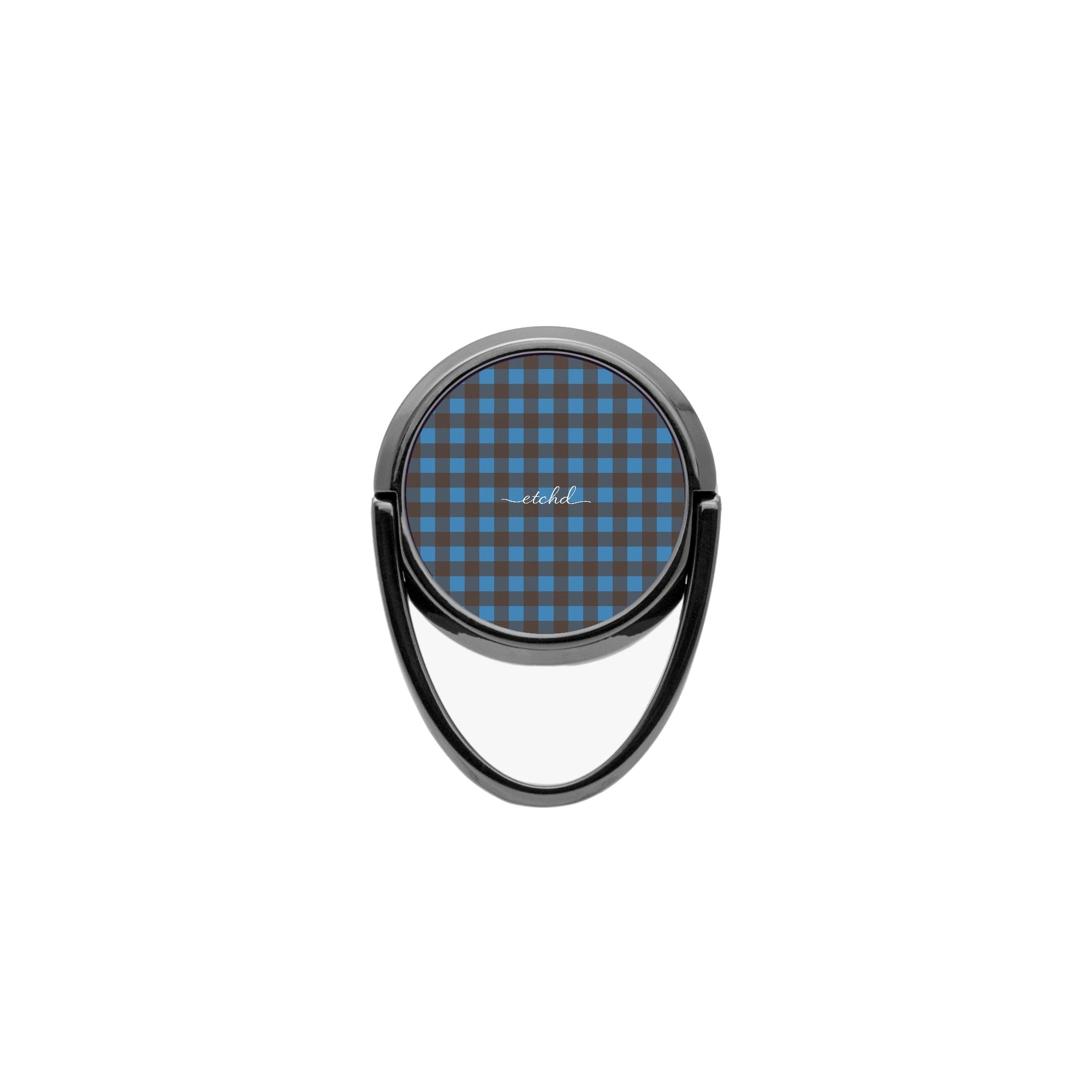 Cerulean & Espresso Gingham Phone Ring Holder by etchd, view 4