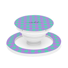 Hypermint & Lilac Gingham Anello e supporto per telefono di etchd