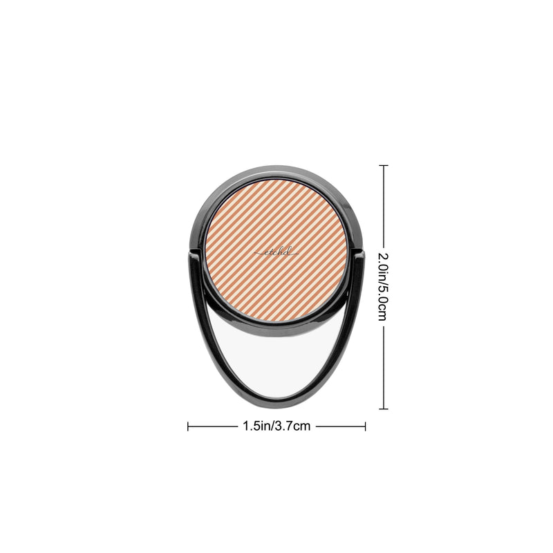 Terracotta & Cream Striped Diagonal Phone Ring Holder-zoom-