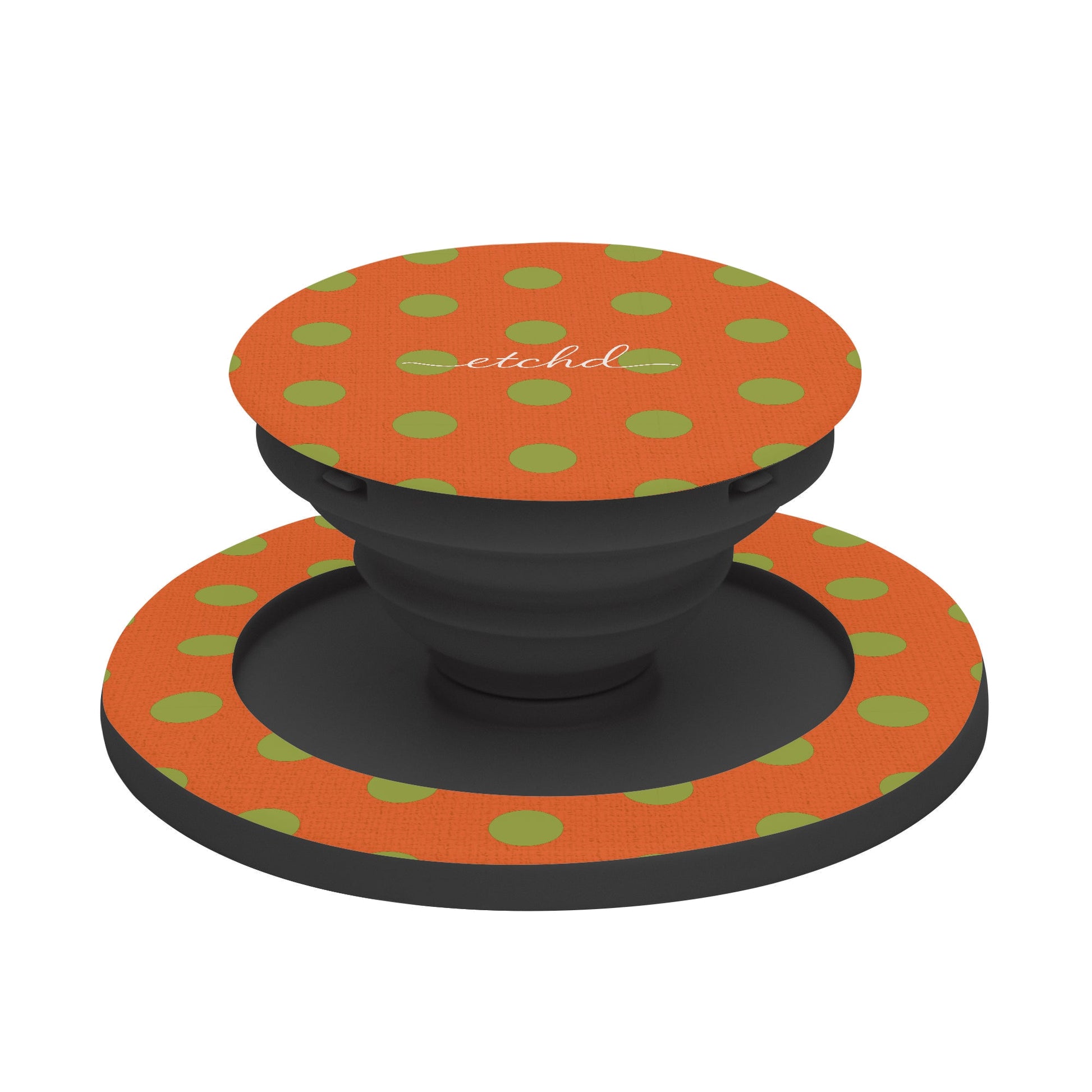 Wasabi And Persimmon Polka Dot Phone Grip And Stand by etchd, view 6